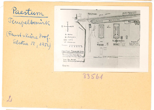 Vorschaubild Paestum: Tempelbezirk, Skizze Wolfgang Schöne 1952 